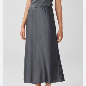Eileen Fisher Bias Skirt 100% Silk Size M